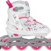 Nijdam Inline Skates Verstelbaar - White Wedge - Wit/Fuchsia - 29-32