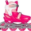 Nijdam 3-in-1 Inline Skates Verstelbaar - Floral Switch - Fuchsia/Wit/Roze/Zilvergrijs - 25-28