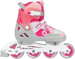 Nijdam Skates Combo Verstelbaar - Bold Berry - Fuchsia/Zilvergrijs/Wit/Roze - Maat 33-36 -NIJDAM Sport & Spel Winkel 1200x944
