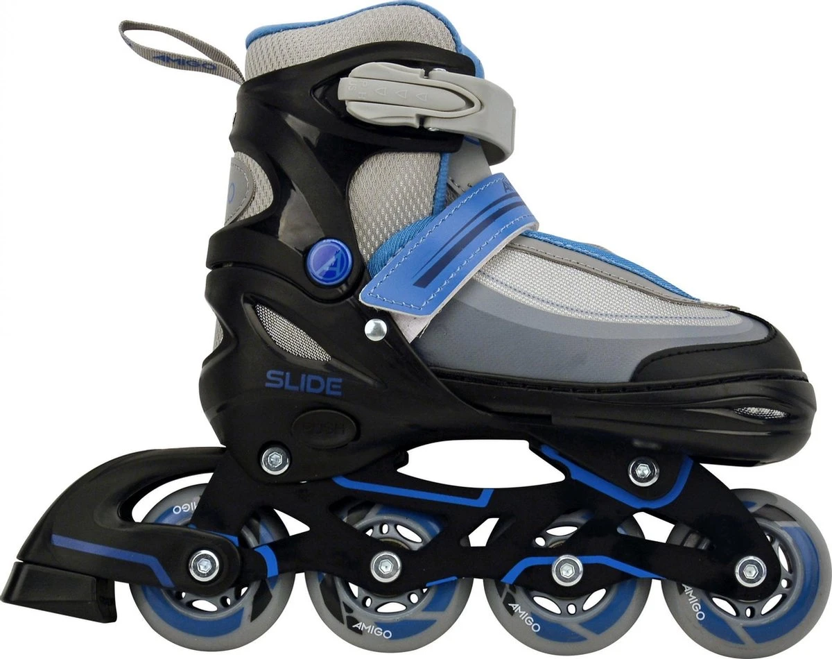 Amigo Slide - Schaatsen Voor Meisjes - Inlineskates Maat 34-37 - Zwart/Blauw 5 Amigo Slide - Schaatsen Voor Meisjes - Inlineskates Maat 34-37 - Zwart/Blauw - Afbeelding 5