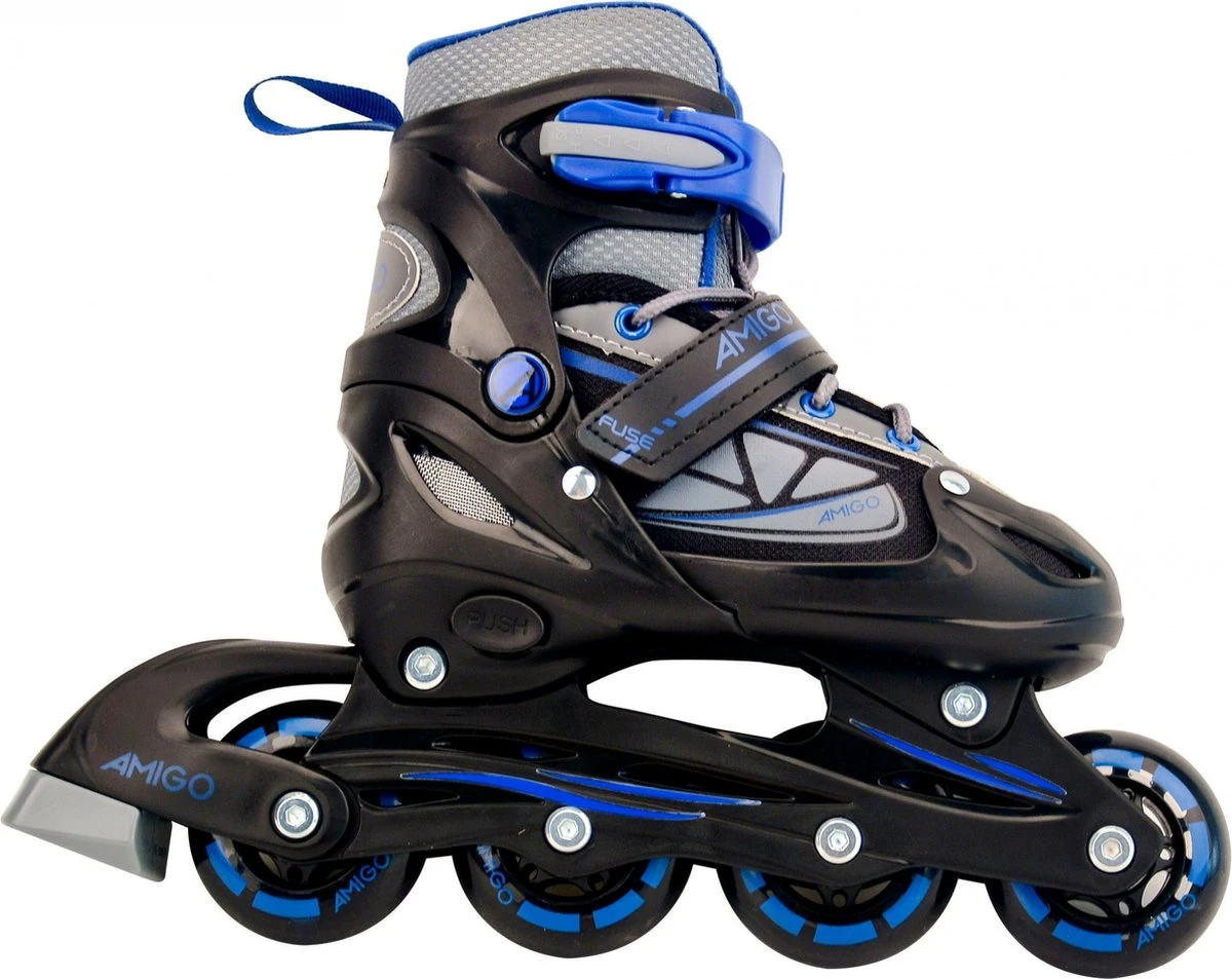AMIGO Fuse Inlineskates - Skeelers Voor Jongens En Meisjes - Zwart/Blauw - Maat 34-37 1 AMIGO Fuse Inlineskates - Skeelers Voor Jongens En Meisjes - Zwart/Blauw - Maat 34-37