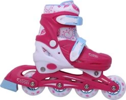 Street Rider Inline Skates - Verstelbaar - Hardboot Skeeler - Roze/ Wit - Maat 27/30