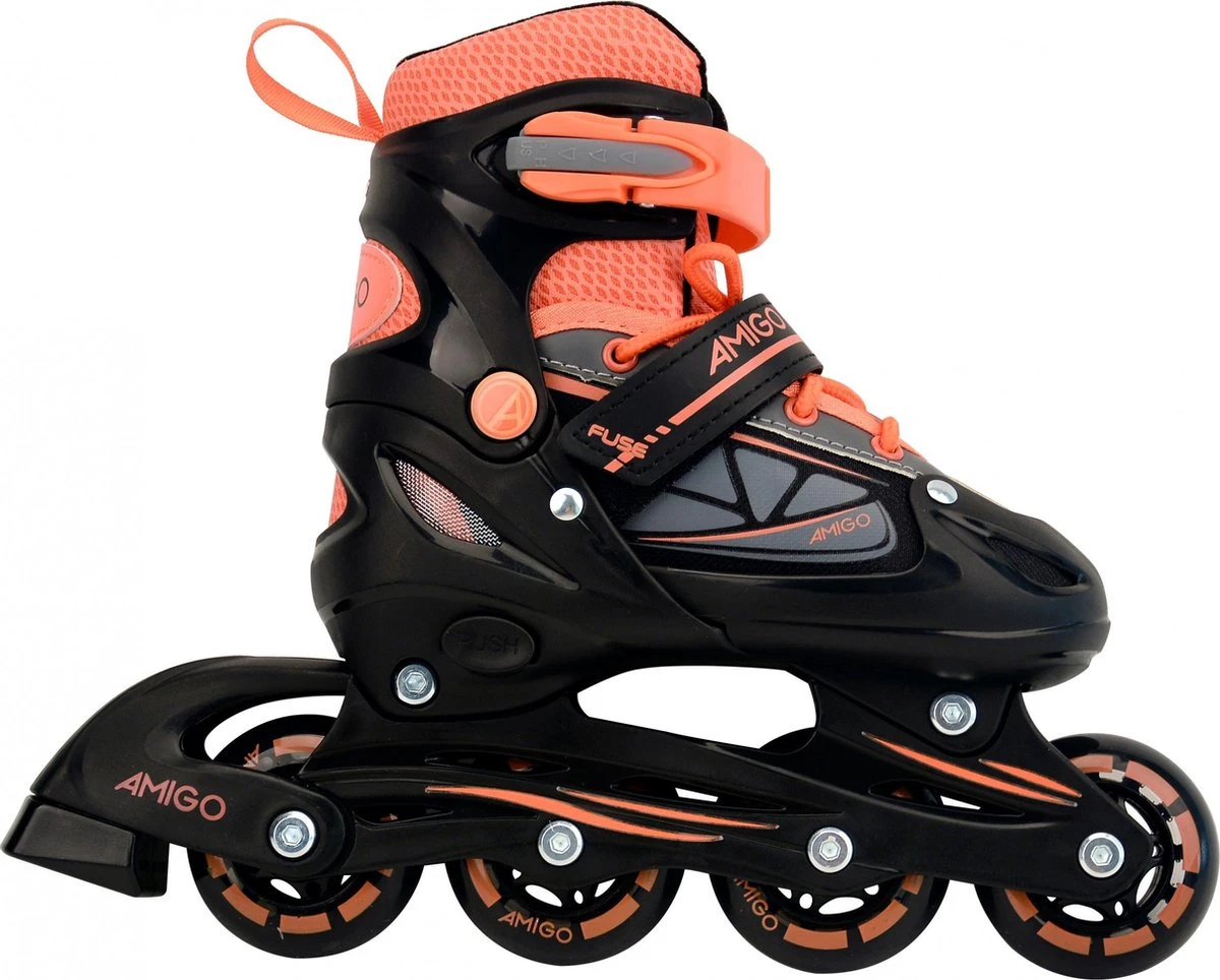 AMIGO Fuse Inlineskates - Skeelers Voor Jongens En Meisjes - Zwart/Oranje - Maat 34-37 1 AMIGO Fuse Inlineskates - Skeelers Voor Jongens En Meisjes - Zwart/Oranje - Maat 34-37
