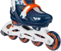 Nijdam Inline Skates Verstelbaar - Traffic Racer - Marine/Oranje/Wit/Zilvergrijs - 37-40 -NIJDAM Sport & Spel Winkel 1200x998