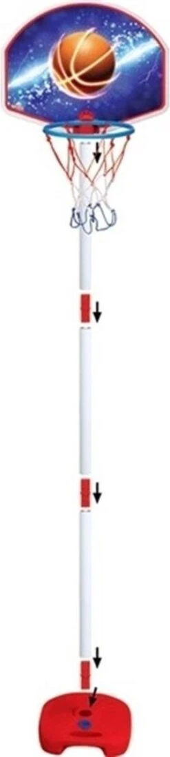 Basketbalset - Basketbal Standaard Kinderen - Basketbalring - Basketbalpaal In Hoogte Verstelbaar- Basketbalnetje - Gratis Basketbal -NIJDAM Sport & Spel Winkel 270x1200