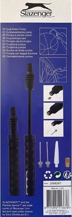 Slazenger Ballenpomp - Professionele Voetbalpomp - Basketbalpomp - Ballenpomp- Pomp - Inclusief Naald - Balpomp - Voetbal - Basket - Volleyball - Bal - Ballen - Handpomp -NIJDAM Sport & Spel Winkel 402x1200