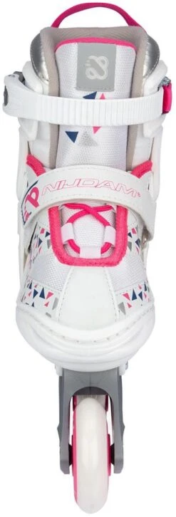 Nijdam Inline Skates Verstelbaar - White Wedge - Wit/Fuchsia - 33-36 -NIJDAM Sport & Spel Winkel 408x1200