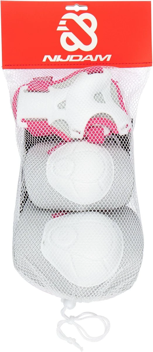 Nijdam Skate Beschermset Kinderen - White Out - Wit/Fuchsia - S 4 Nijdam Skate Beschermset Kinderen - White Out - Wit/Fuchsia - S - Afbeelding 4