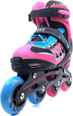 Move Fast Verstelbare Inlineskates - Maat 34-37 - Unisex - Roze/zwart/blauw -NIJDAM Sport & Spel Winkel 761x1200