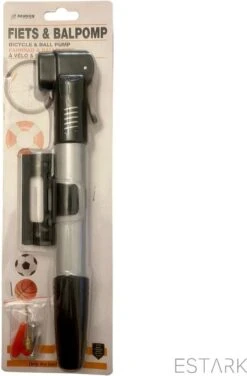 ESTARK - Ballenpomp - Professionele Voetbalpomp - Basketbalpomp - Ballenpomp- Pomp - Inclusief Naald - Balpomp - Voetbal - Basket - Volleyball - Bal - Ballen - Handpomp -NIJDAM Sport & Spel Winkel 788x1200