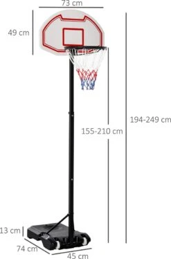 Merkloos Basketbal Korf Op Paal 205/250cm Hoog Basketbalpaal -NIJDAM Sport & Spel Winkel 793x1200
