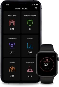 SmartRope Rookie - Springtouw Met Mobiele App - Fitness Springtouw Met Teller - Verstelbaar Springtouw - Touwtje Springen - Skipping Rope - Touwtje Springen - Fitness - Boksen - Krachttraining - Crossfit - Zwart 8 SmartRope Rookie - Springtouw Met Mobiele App - Fitness Springtouw Met Teller - Verstelbaar Springtouw - Touwtje Springen - Skipping Rope - Touwtje Springen - Fitness - Boksen - Krachttraining - Crossfit - Zwart -NIJDAM Sport & Spel Winkel 805x1200