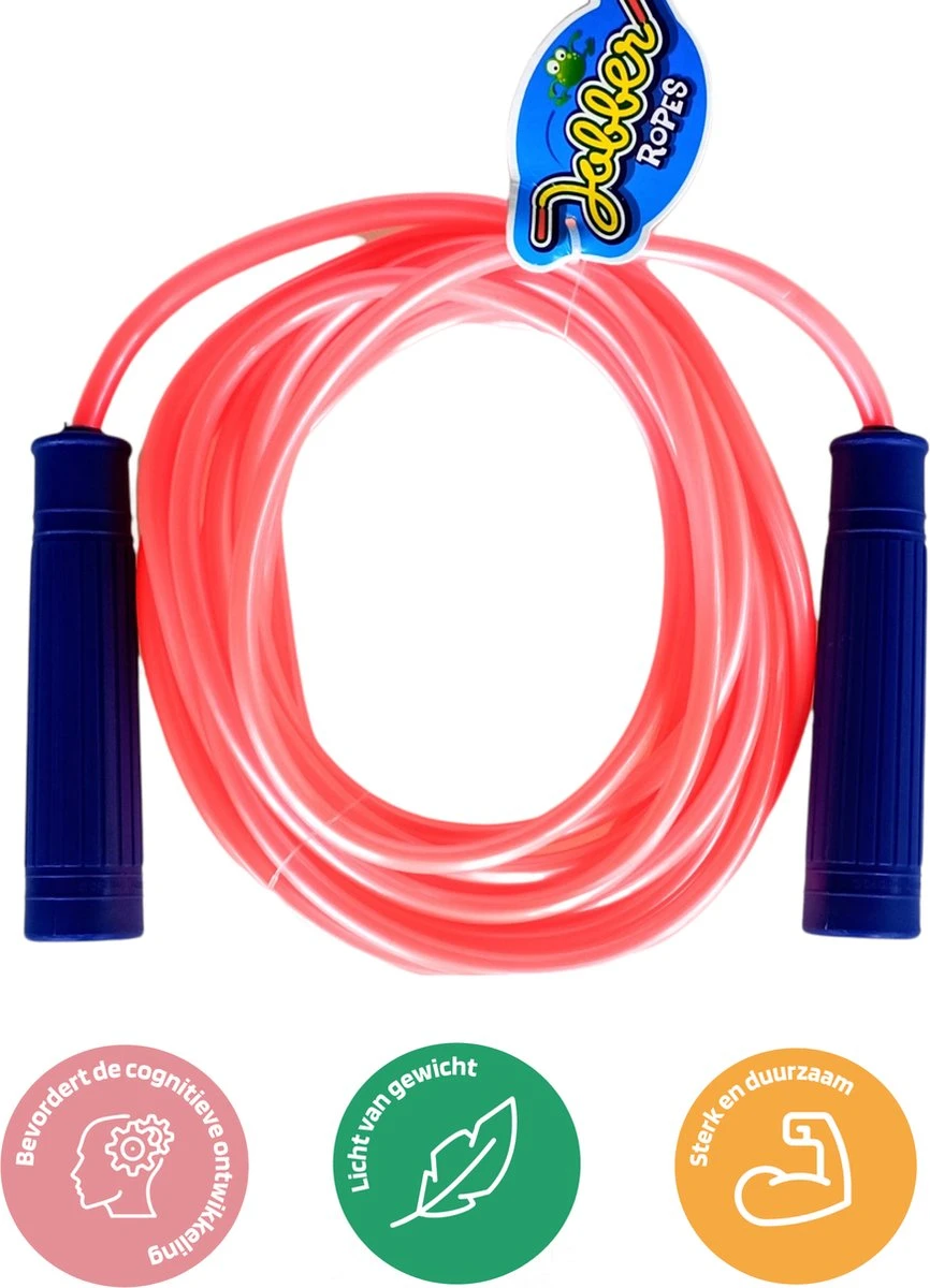 Jobber - Lang Springtouw - Buitenspelen - Kinderen - 5 Meter - Roze 1 Jobber - Lang Springtouw - Buitenspelen - Kinderen - 5 Meter - Roze