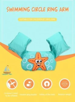 Merkloos Zwemvest Kinderen - Zeester Groen | 2 - 6 Jaar | 14 - 25kg | Veilig Zwemmen | Zwemband | Reddingsvest | Kidzstore.eu -NIJDAM Sport & Spel Winkel 887x1200