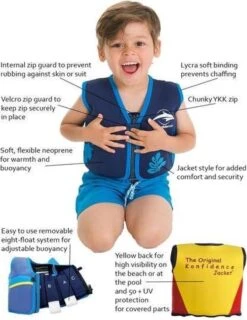 Konfidence - Zwemvest/Drijfvest Kind - Blauw - 1,5-3 Jaar / 12-20 Kg -NIJDAM Sport & Spel Winkel 926x1200