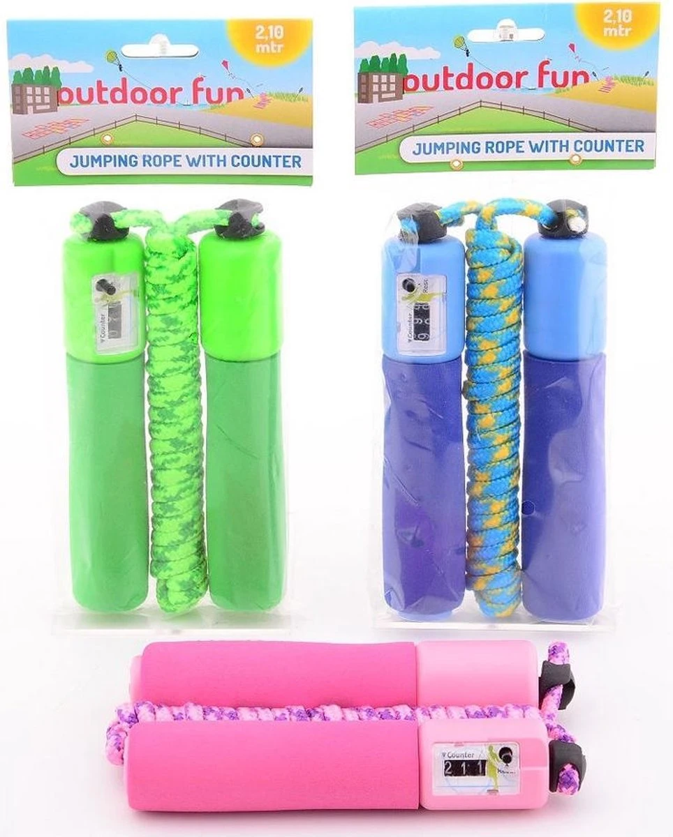 Johntoy Springtouw Met Teller - Assorti 1 Johntoy Springtouw Met Teller - Assorti